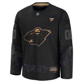Minnesota Wild Fanatics Military Appreciation Practice Custom 2024-25 Schwarz Trikot - Herren
